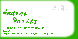 andras moritz business card